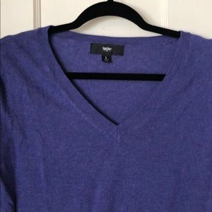 Grayish purple v neck sweater